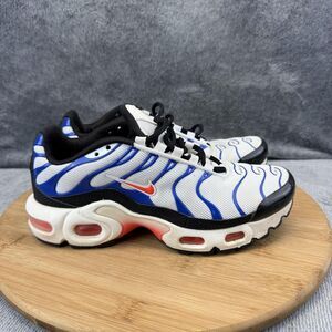 Nike Air Max Plus Shoes Boys Size 4Y White Blue Red Running Sneakers CD0609-107